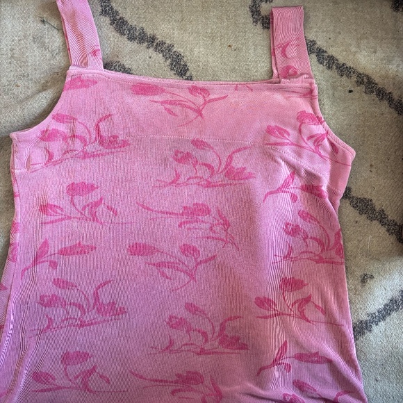 vintage 90s /80s square neck stretchy rose print top - Picture 8 of 8